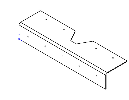 Isometric view of mounting bracket.