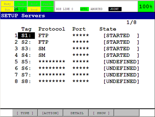 Server Tag state example (Tag numbers could be different)