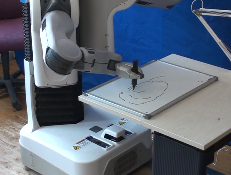 pr2 robot drawing a portrait