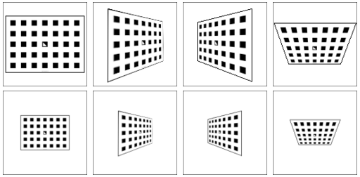 Eight recommended views on the calibration grid