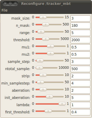 Tracker node reconfigure GUI